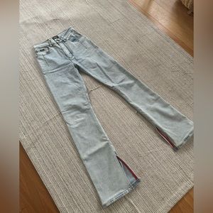 high waisted bootcut jeans with side slits